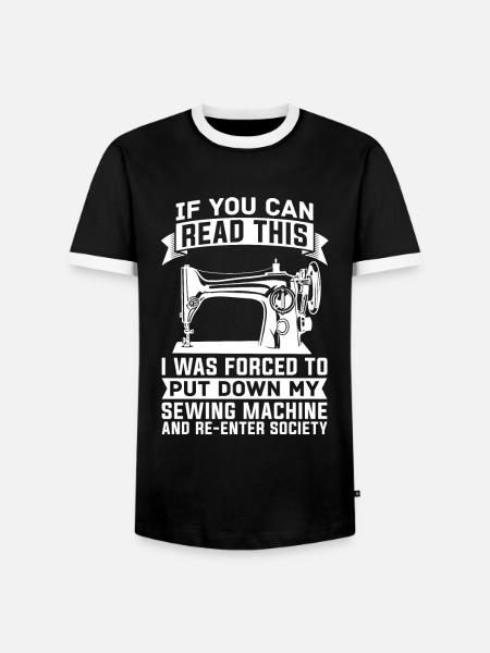 Nähen Nähmaschine Näher Schneider - Männer Kontrast-T-Shirt - Schwarz/Weiß