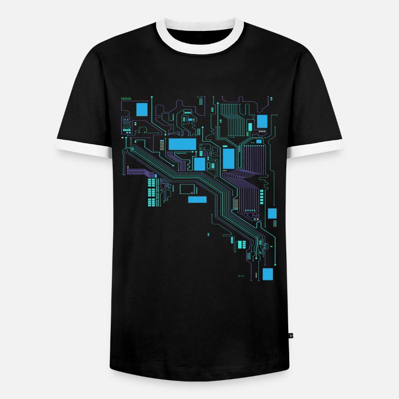Computer Cpu Informatiker Hacker - Männer Kontrast-T-Shirt - Schwarz/Weiß