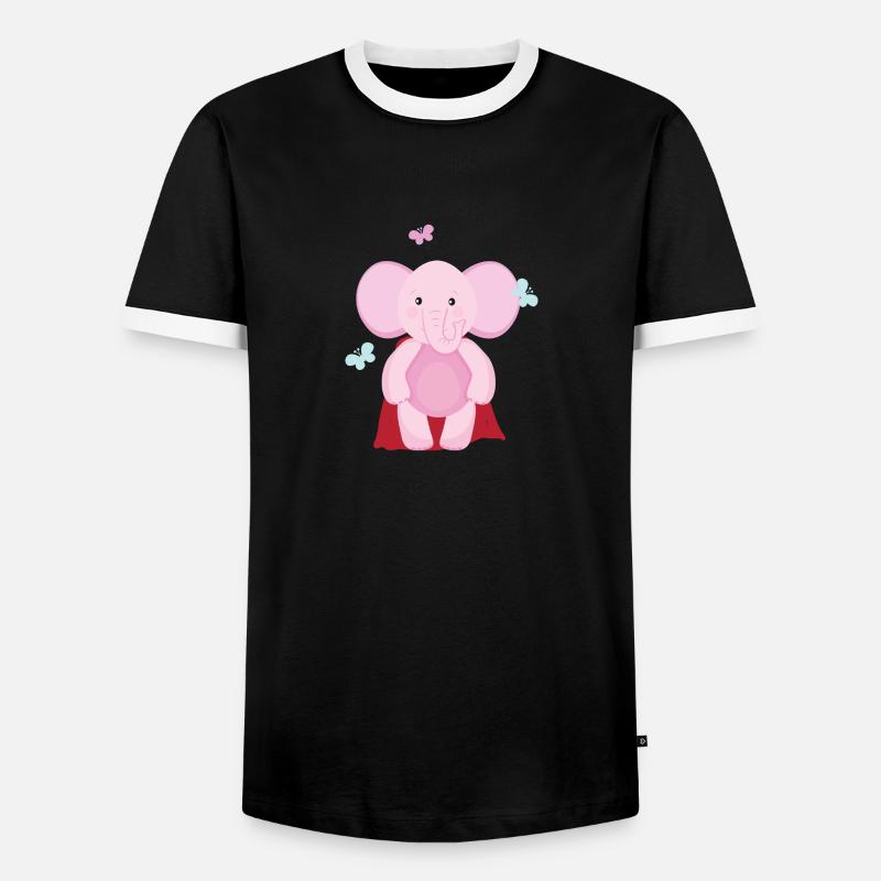 Elefant Superheld - Männer Kontrast-T-Shirt - Schwarz/Weiß