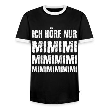 Ich höre nur Mimimi - Männer Kontrast-T-Shirt - Schwarz/Weiß - Vorne - AI Model Female 172 light (172cm) & AI Model Male 178 light (178cm)
