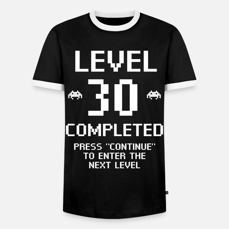 Level 30 Completed - Men's Ringer Shirt - black/white