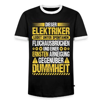 Elektriker Humor Elektrikermeister Elektroniker - Männer Kontrast-T-Shirt - Schwarz/Weiß - Vorne - AI Model Female 172 light (172cm) & AI Model Male 178 light (178cm)