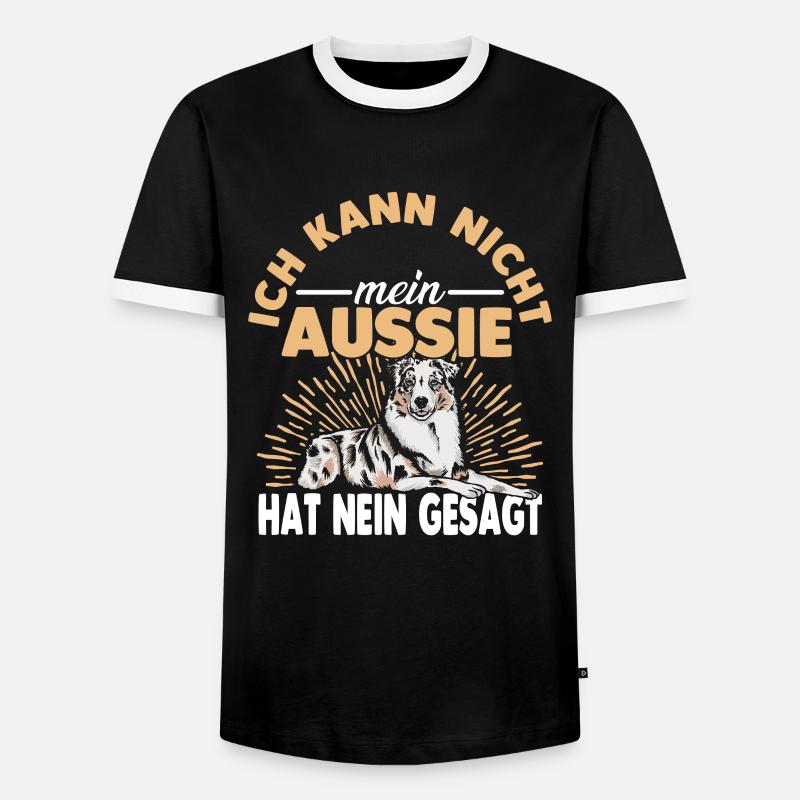 Australian Shepherd Aussie - Männer Kontrast-T-Shirt - Schwarz/Weiß