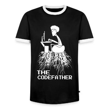 Codefather Informatiker - Programmeur informatique - T-shirt contrasté Homme - noir/blanc - Devant - AI Model Female 172 light (172cm) & AI Model Male 178 light (178cm)
