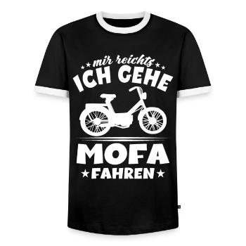 Moped Motorrad - Mir Reichts ich Gehe Mofa fahren - Männer Kontrast-T-Shirt - Schwarz/Weiß - Vorne - AI Model Female 172 light (172cm) & AI Model Male 178 light (178cm)