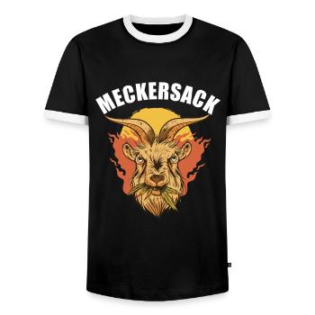 Mosern sich über alles Aufregen Meckern Meckersack - Männer Kontrast-T-Shirt - Schwarz/Weiß - Vorne - AI Model Female 172 light (172cm) & AI Model Male 178 light (178cm)