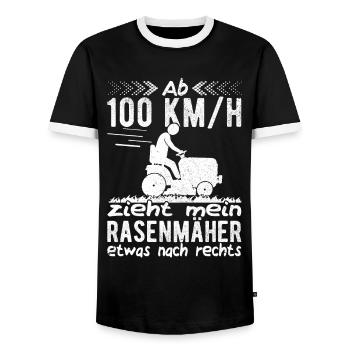 Hobbygärtner Rasenmäher Gärtner Greenkeeper Rasen - Männer Kontrast-T-Shirt - Schwarz/Weiß - Vorne - AI Model Female 172 light (172cm) & AI Model Male 178 light (178cm)