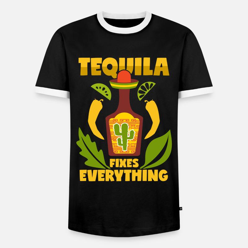 Tequila Saying Mexico Schnapps - Men's Ringer Shirt - black/white