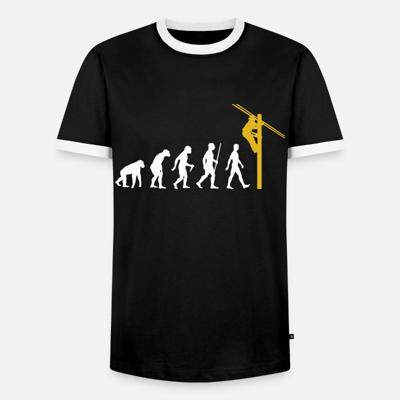 Freileitungsmonteur - Männer Kontrast-T-Shirt - Schwarz/Weiß