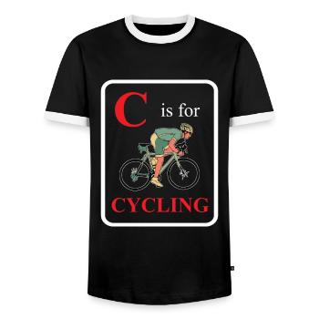 Road Bike Bicycle Road Cyclist Cycling Cyclist - Men's Ringer Shirt - black/white - Front - AI Model Female 172 light (172cm) & AI Model Male 178 light (178cm)