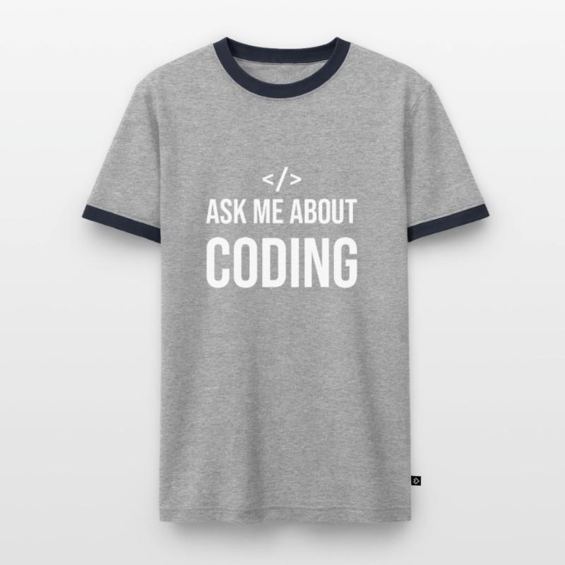 Drôle de programmeur disant Coding Informatik IT T-shirt contrasté Homme