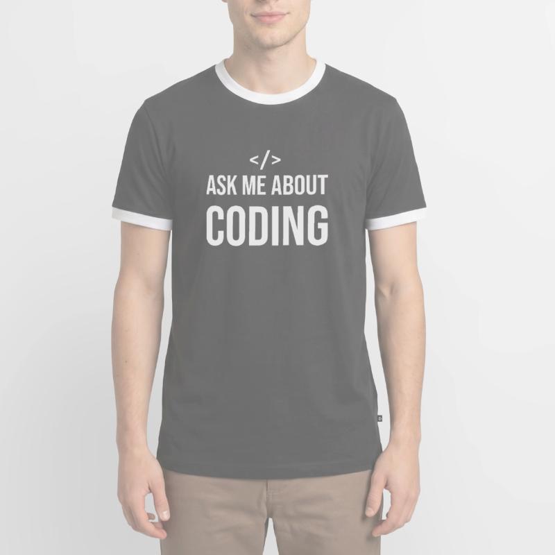 Funny programmer saying Coding Informatik IT Men's Ringer Shirt