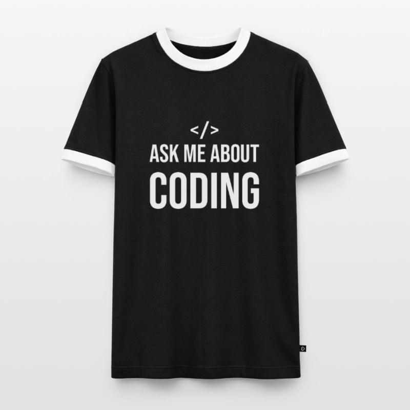 Funny programmer saying Coding Informatik IT Men's Ringer Shirt