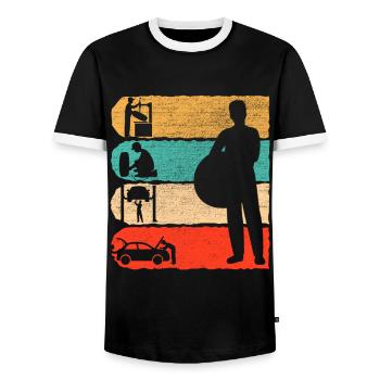 KFZ Mechaniker Retro Geschenk - Männer Kontrast-T-Shirt - Schwarz/Weiß - Vorne - AI Model Female 172 light (172cm) & AI Model Male 178 light (178cm)