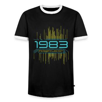1983 Geburtstag Geschenkidee - Männer Kontrast-T-Shirt - Schwarz/Weiß - Vorne - AI Model Female 172 light (172cm) & AI Model Male 178 light (178cm)
