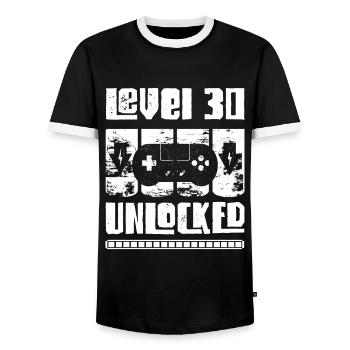 30 ans Anniversaire Homme Niveau 30 Ans Cadeau - T-shirt contrasté Homme - noir/blanc - Devant - AI Model Female 172 light (172cm) & AI Model Male 178 light (178cm)