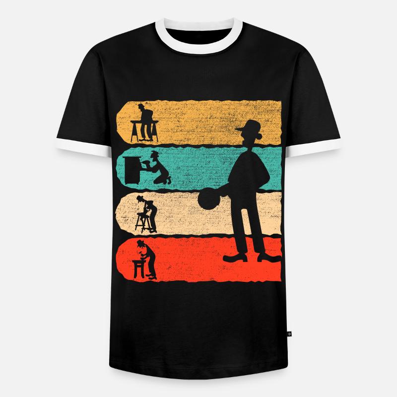 Tischler Retro Geschenk - Männer Kontrast-T-Shirt - Schwarz/Weiß