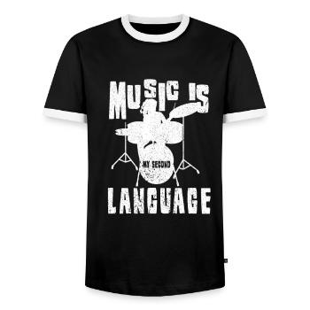 Musicien Musicien InstrumentIste Chanteur Groupe Vocal - T-shirt contrasté Homme - noir/blanc - Devant - AI Model Female 172 light (172cm) & AI Model Male 178 light (178cm)
