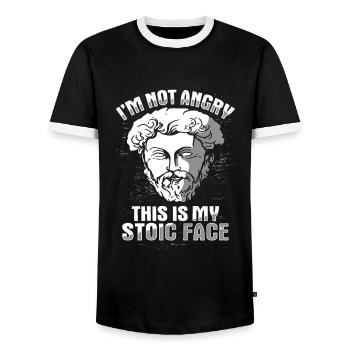 Stoic philosopher Marcus Aurelius Stoic - Men's Ringer Shirt - black/white - Front - AI Model Female 172 light (172cm) & AI Model Male 178 light (178cm)