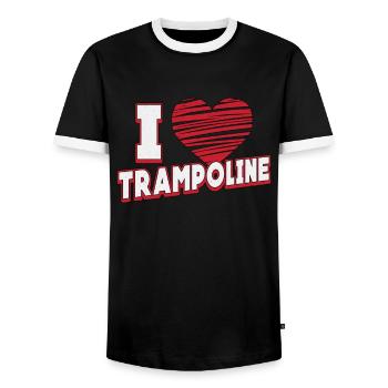 Trampolin I Love Trampoline Trampolinspringer - Männer Kontrast-T-Shirt - Schwarz/Weiß - Vorne - AI Model Female 172 light (172cm) & AI Model Male 178 light (178cm)