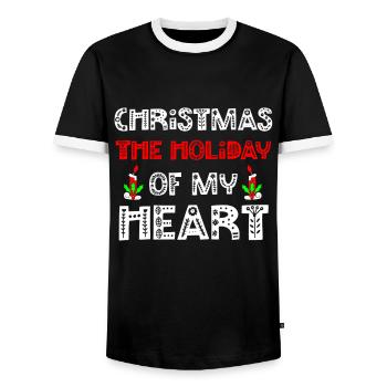 Noël, noël, noël, noël, noël, noël, noël, noël - T-shirt contrasté Homme - noir/blanc - Devant - AI Model Female 172 light (172cm) & AI Model Male 178 light (178cm)