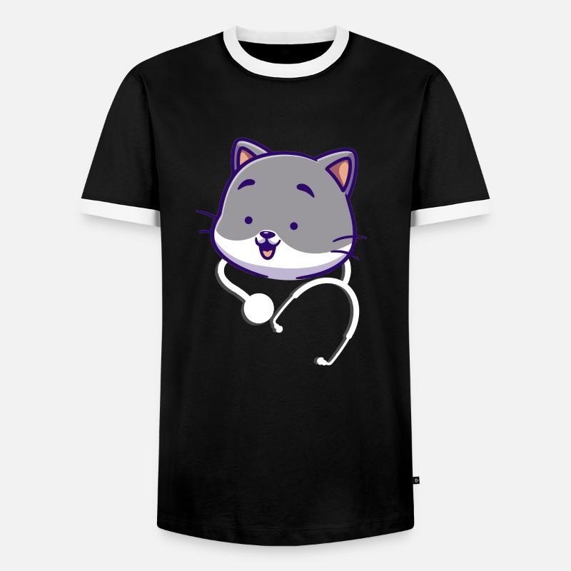 Stethoscope cute - Men's Ringer Shirt - black/white