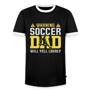 Papa de football - T-shirt contrasté Homme - noir/blanc - Devant - AI Model Female 172 light (172cm) & AI Model Male 178 light (178cm)