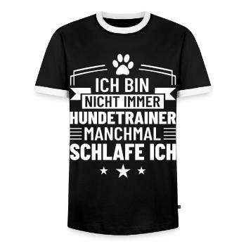 Hundetrainerin Schlafen Hundetraining Bekleidung - Männer Kontrast-T-Shirt - Schwarz/Weiß - Vorne - AI Model Female 172 light (172cm) & AI Model Male 178 light (178cm)