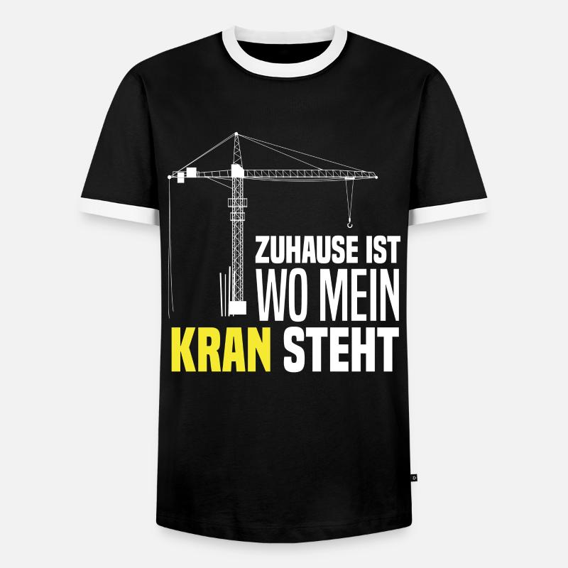 Kran Kranführer - Männer Kontrast-T-Shirt - Schwarz/Weiß