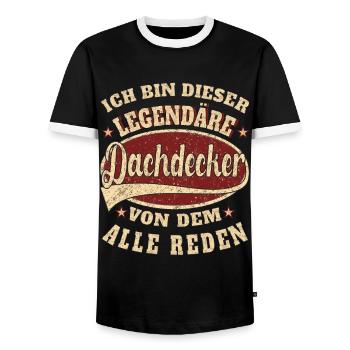 Dachdecker ich bin dieser legendäre Dachdecker - Männer Kontrast-T-Shirt - Schwarz/Weiß - Vorne - AI Model Female 172 light (172cm) & AI Model Male 178 light (178cm)
