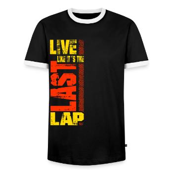Motorsport Racing Saying Racing Driver Gift - Men's Ringer Shirt - black/white - Front - AI Model Female 172 light (172cm) & AI Model Male 178 light (178cm)