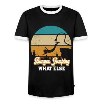 Retro Bungee Jumping What Else Bungee Jumpers - Männer Kontrast-T-Shirt - Schwarz/Weiß - Vorne - AI Model Female 172 light (172cm) & AI Model Male 178 light (178cm)