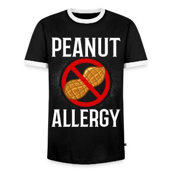 Erdnuss Allergie Erdnussallergie Nuss Zeichen Test - Männer Kontrast-T-Shirt - Schwarz/Weiß - Vorne - AI Model Female 172 light (172cm) & AI Model Male 178 light (178cm)