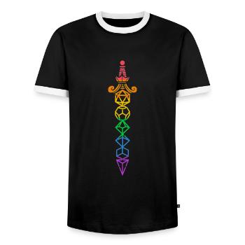 Fantasy Rpg RPG Shirt for RPG Gamers - Men's Ringer Shirt - black/white - Front - AI Model Female 172 light (172cm) & AI Model Male 178 light (178cm)