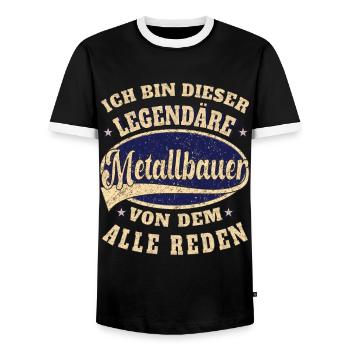 Metallbauer ich bin dieser legendäre Metallbauer - Männer Kontrast-T-Shirt - Schwarz/Weiß - Vorne - AI Model Female 172 light (172cm) & AI Model Male 178 light (178cm)