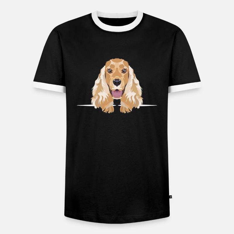 Smiling English Cocker Spaniel - Men's Ringer Shirt - black/white
