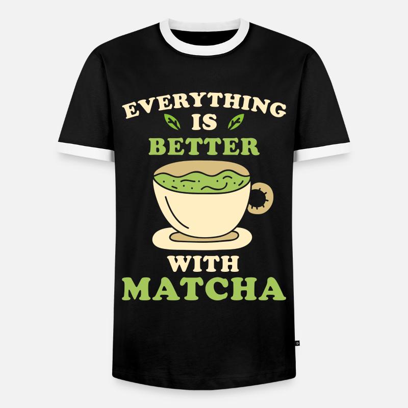 Matcha Tea - Men's Ringer Shirt - black/white