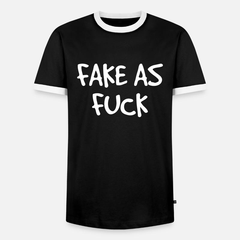 wrong like shit - Men's Ringer Shirt - black/white