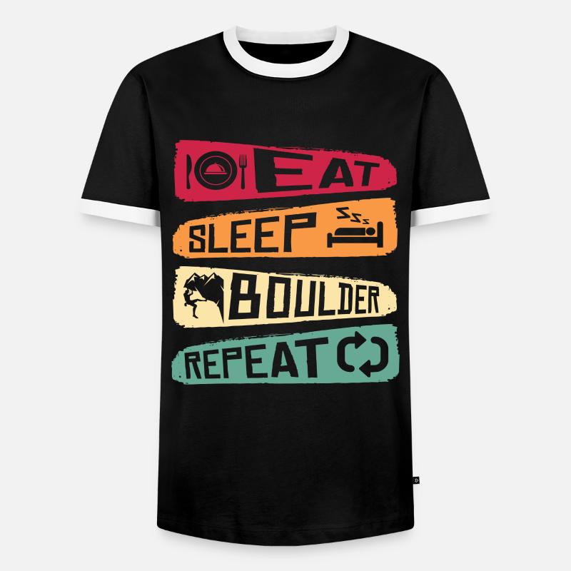 Bouldering - Men's Ringer Shirt - black/white