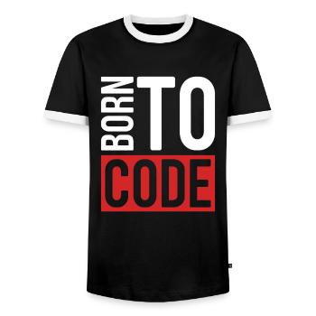 Programmeur Coder Développeur de logiciels - T-shirt contrasté Homme - noir/blanc - Devant - AI Model Female 172 light (172cm) & AI Model Male 178 light (178cm)
