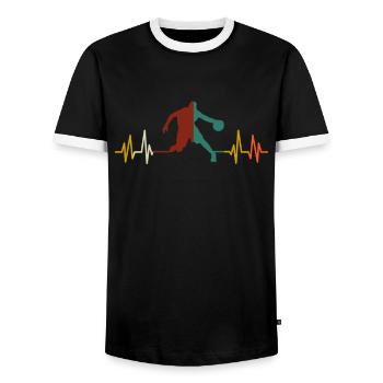 Basketballer Basketball Basketballmanschaft - Männer Kontrast-T-Shirt - Schwarz/Weiß - Vorne - AI Model Female 172 light (172cm) & AI Model Male 178 light (178cm)