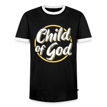 Child of God - Männer Kontrast-T-Shirt - Schwarz/Weiß - Vorne - AI Model Female 172 light (172cm) & AI Model Male 178 light (178cm)