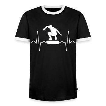 Skater Skate Heartbeat - T-shirt contrasté Homme - noir/blanc - Devant - AI Model Female 172 light (172cm) & AI Model Male 178 light (178cm)