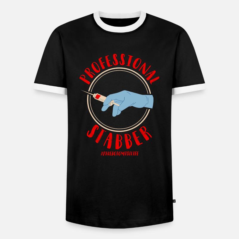 Phlebotomist Tech Technician - Men's Ringer Shirt - black/white