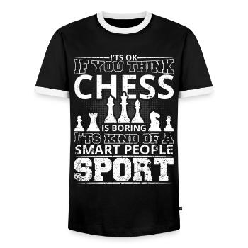 Chess Chess Pieces Chess Game Chess - Men's Ringer Shirt - black/white - Front - AI Model Female 172 light (172cm) & AI Model Male 178 light (178cm)
