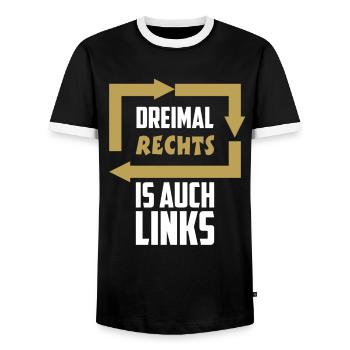 Lustiger Spruch lustige Sprüche gegen Rechts - Männer Kontrast-T-Shirt - Schwarz/Weiß - Vorne - AI Model Female 172 light (172cm) & AI Model Male 178 light (178cm)