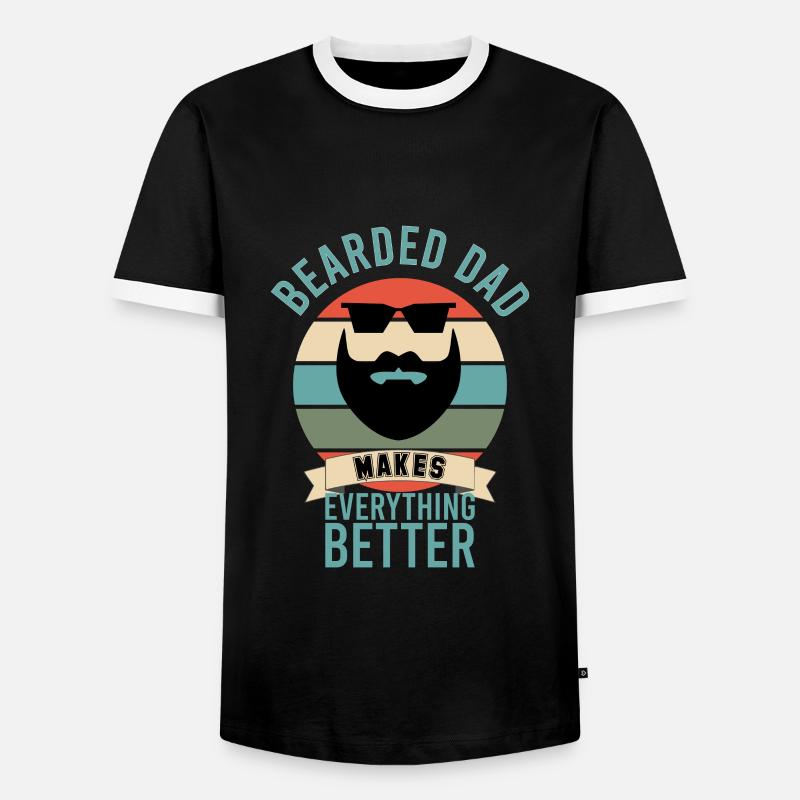 Bearded Dad Make Everything Better - Männer Kontrast-T-Shirt - Schwarz/Weiß