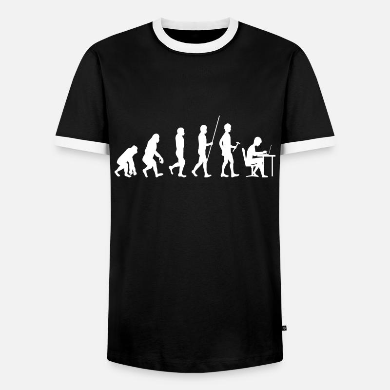 Home Office Evolution Büro - Männer Kontrast-T-Shirt - Schwarz/Weiß
