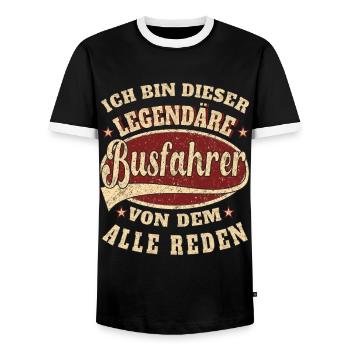 Busfahrer ich bin dieser legendäre Busfahrer - Männer Kontrast-T-Shirt - Schwarz/Weiß - Vorne - AI Model Female 172 light (172cm) & AI Model Male 178 light (178cm)