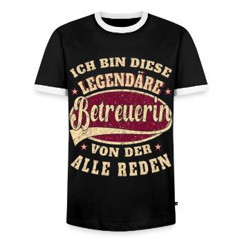 Betreuerin ich bin dieser legendäre Betreuer - Männer Kontrast-T-Shirt - Schwarz/Weiß - Vorne - AI Model Female 172 light (172cm) & AI Model Male 178 light (178cm)